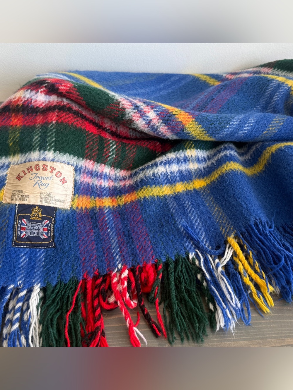 Vintage wool blend travel rug